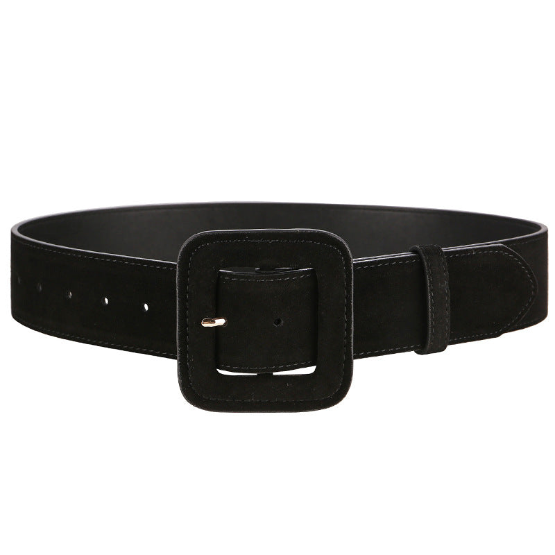 Matte Suede Leather Belt