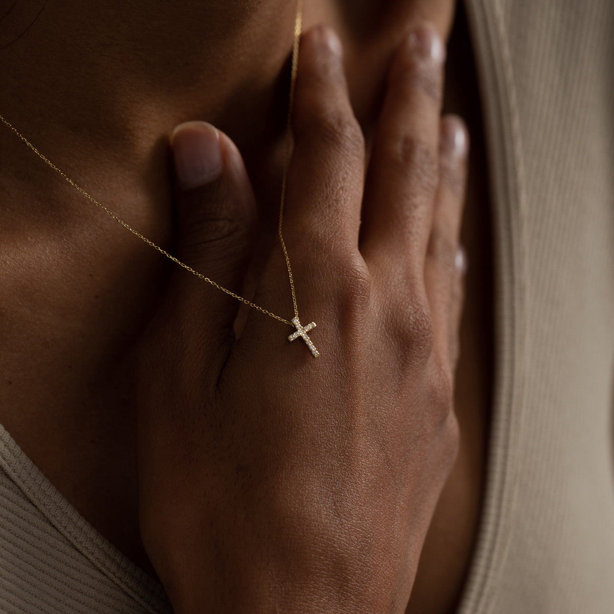 Gold-Plated Cross Necklace