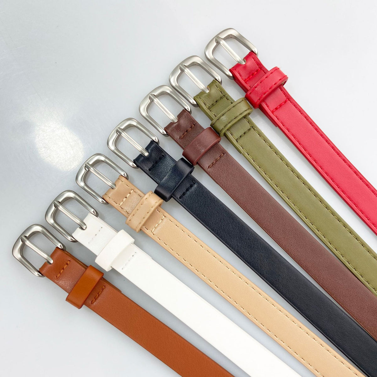Womens Slim Leather Belt