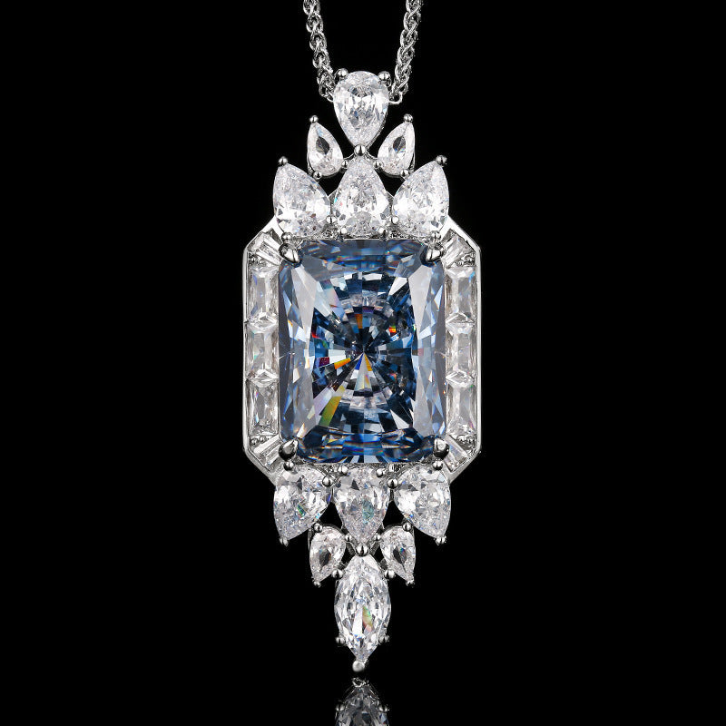 Diamond-Shaped Zircon Vintage Pendant Necklace | Assorted Colours