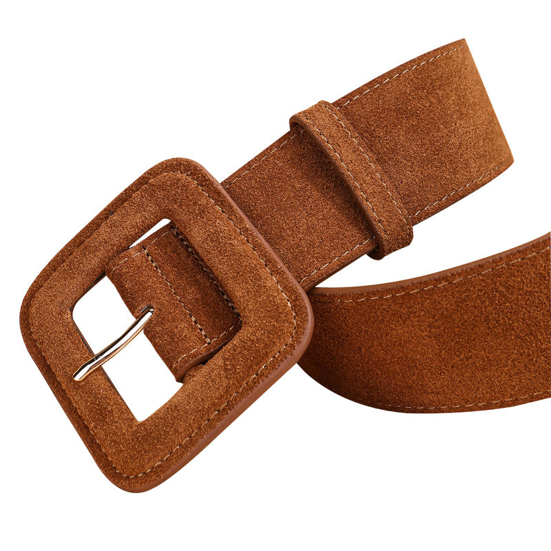 Matte Suede Leather Belt