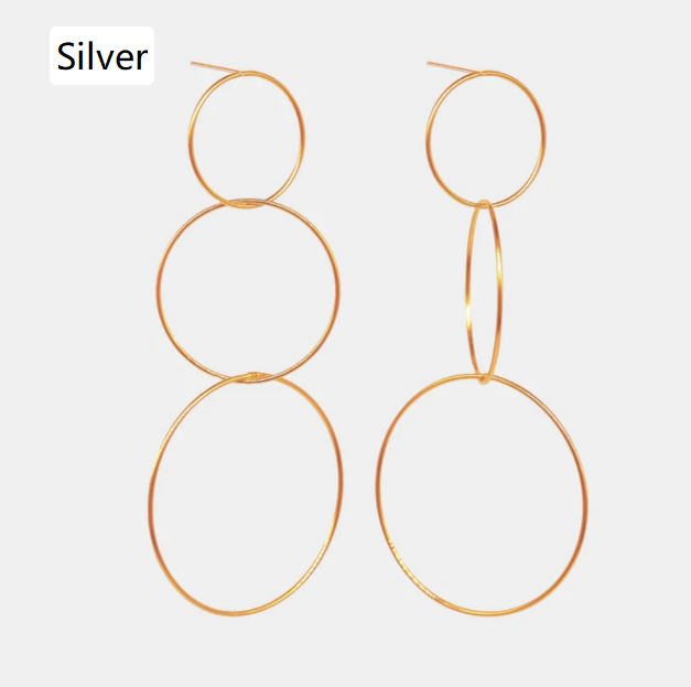 Womens Intertwined Ring-Shaped Geometric Ear Cuffs
