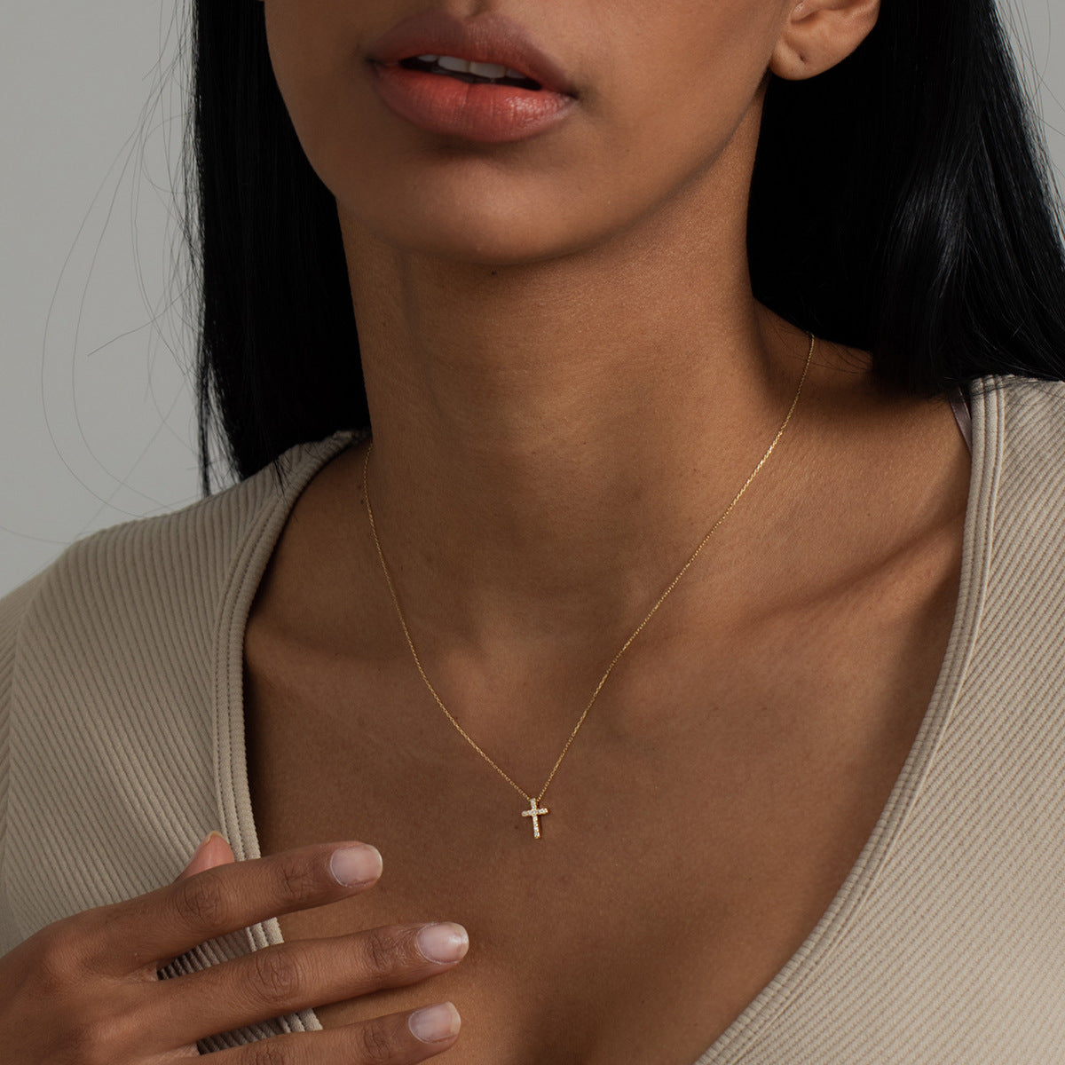 Gold-Plated Cross Necklace
