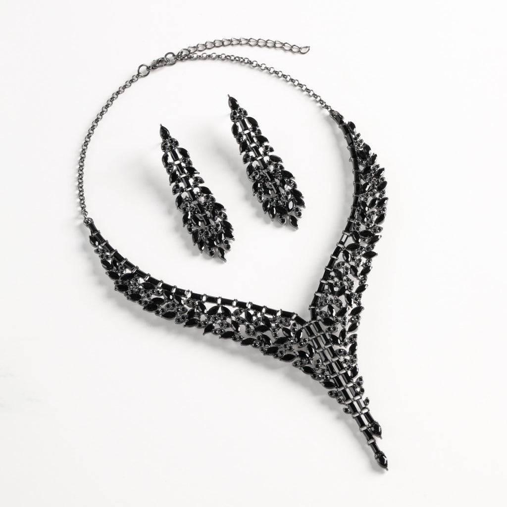 Water-Drop Necklace and Earrings | Two-Piece Set
