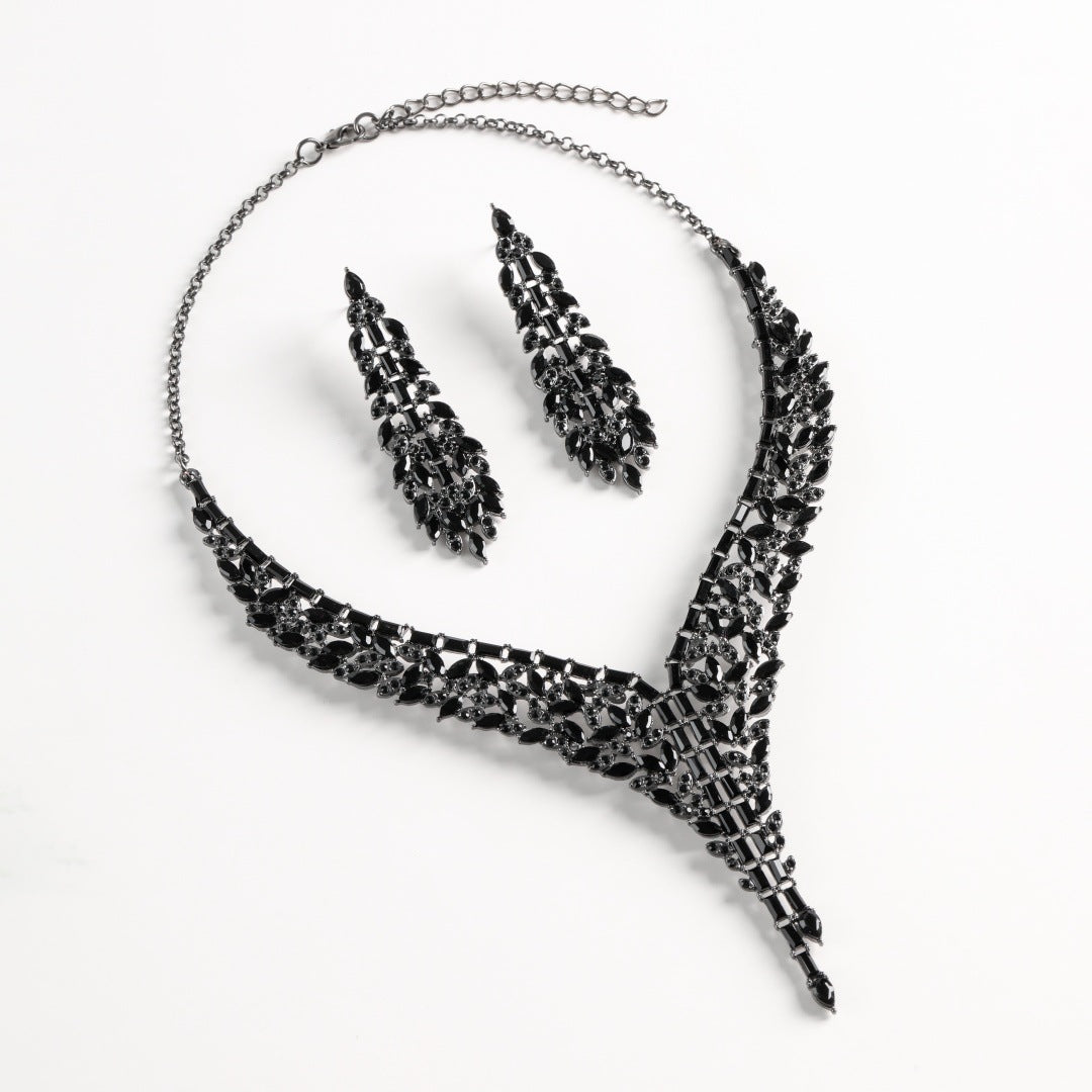 Water-Drop Necklace and Earrings | Two-Piece Set
