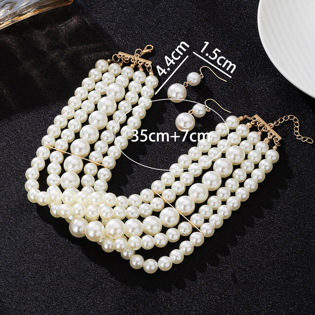 Pearl-Shaped Necklace & Earring Set