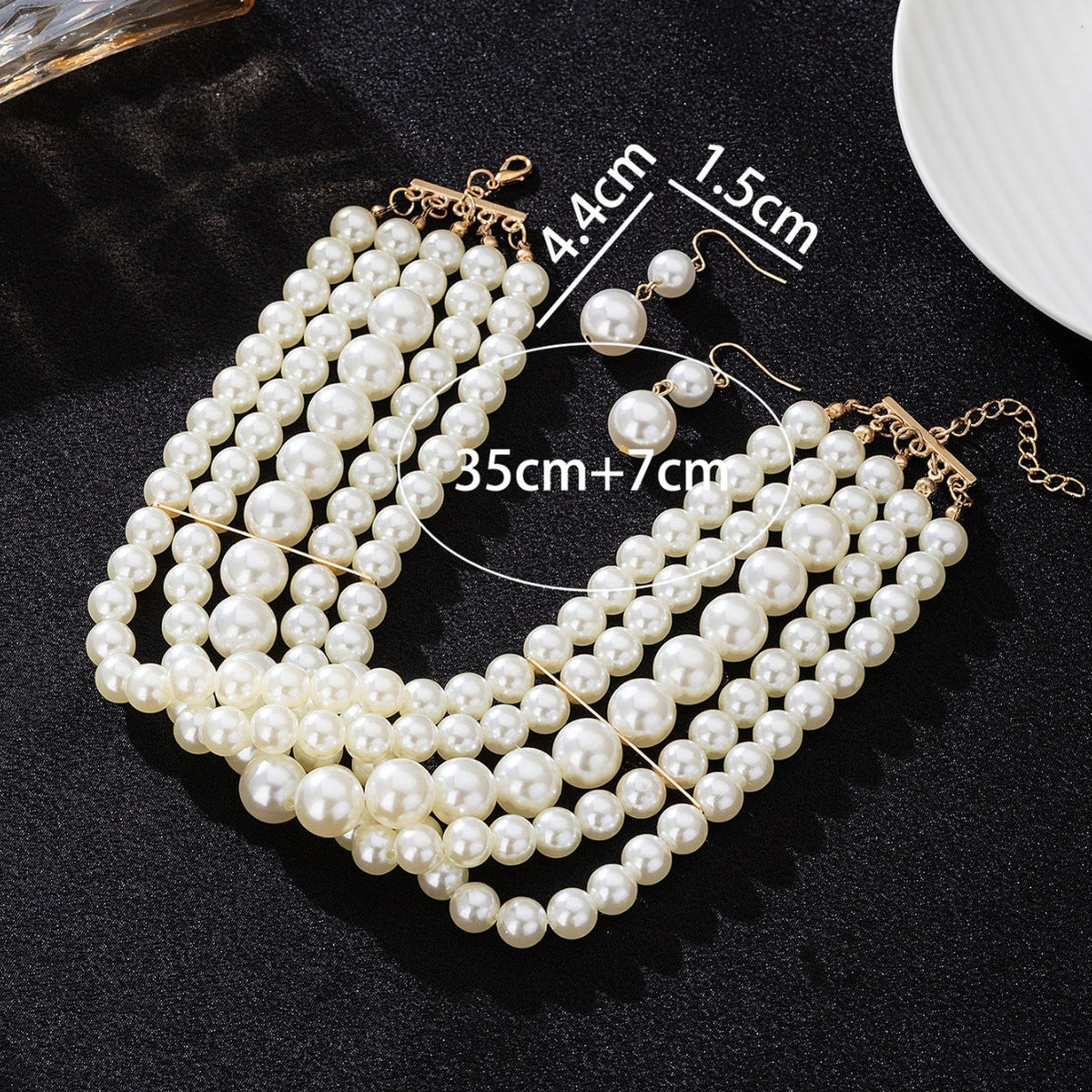 Pearl-Shaped Necklace & Earring Set