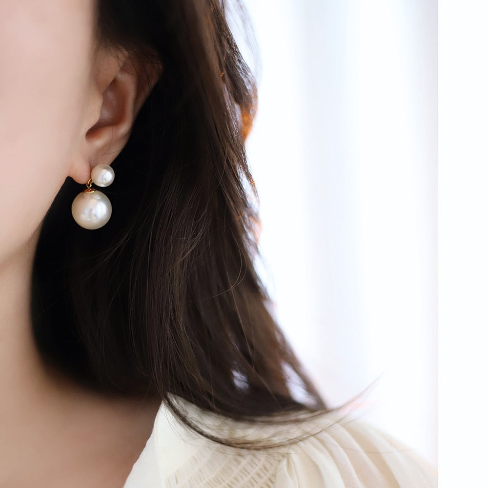 Pearl-Drop Gold Plated Earrings