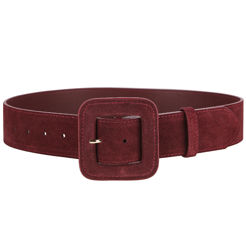 Matte Suede Leather Belt