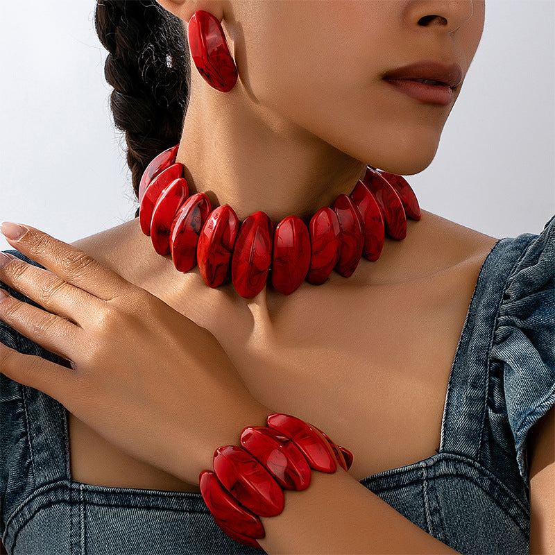 Shield-Shaped Geometric Necklace