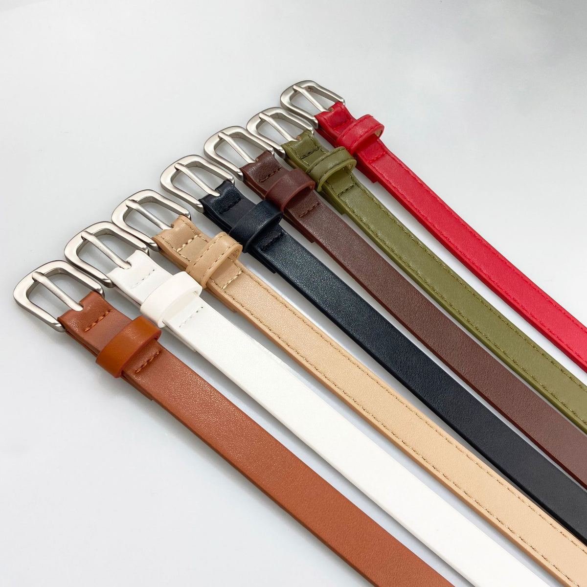 Womens Slim Leather Belt