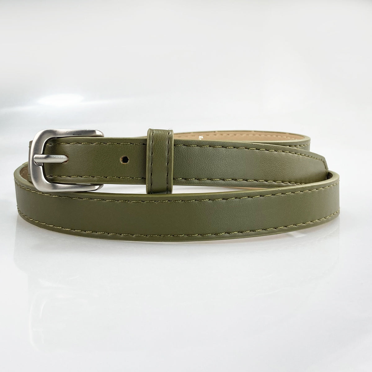 Womens Slim Leather Belt