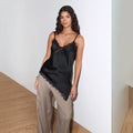 Asymmetric Suspender Lace Mini-Dress