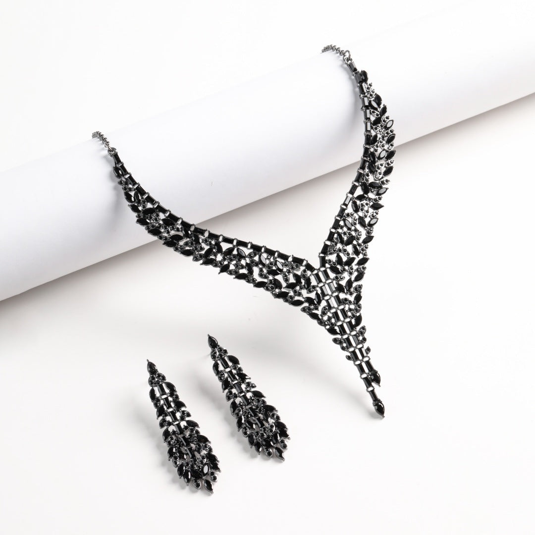Water-Drop Necklace and Earrings | Two-Piece Set