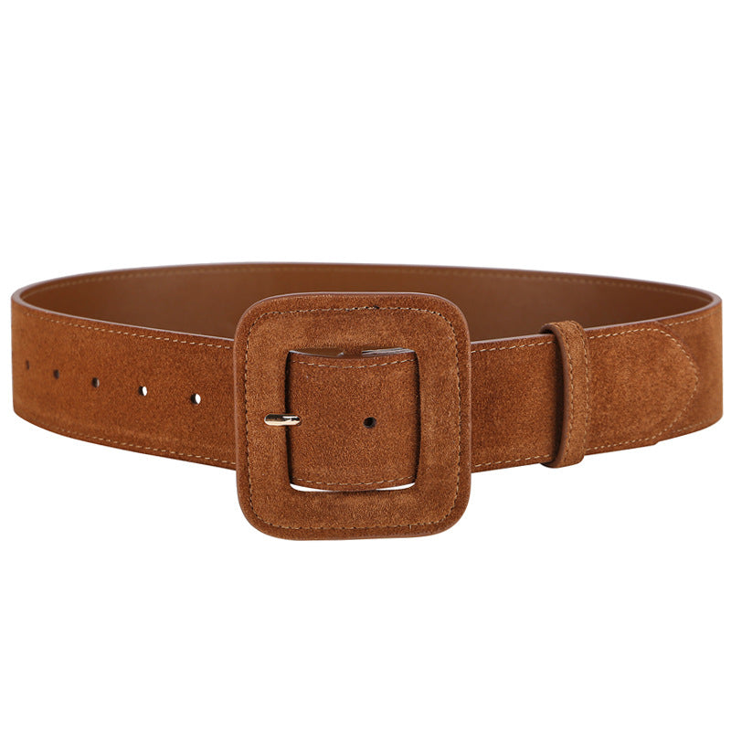 Matte Suede Leather Belt