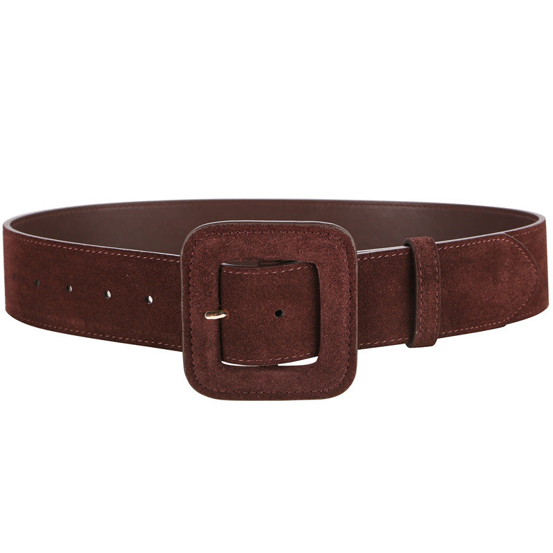 Matte Suede Leather Belt