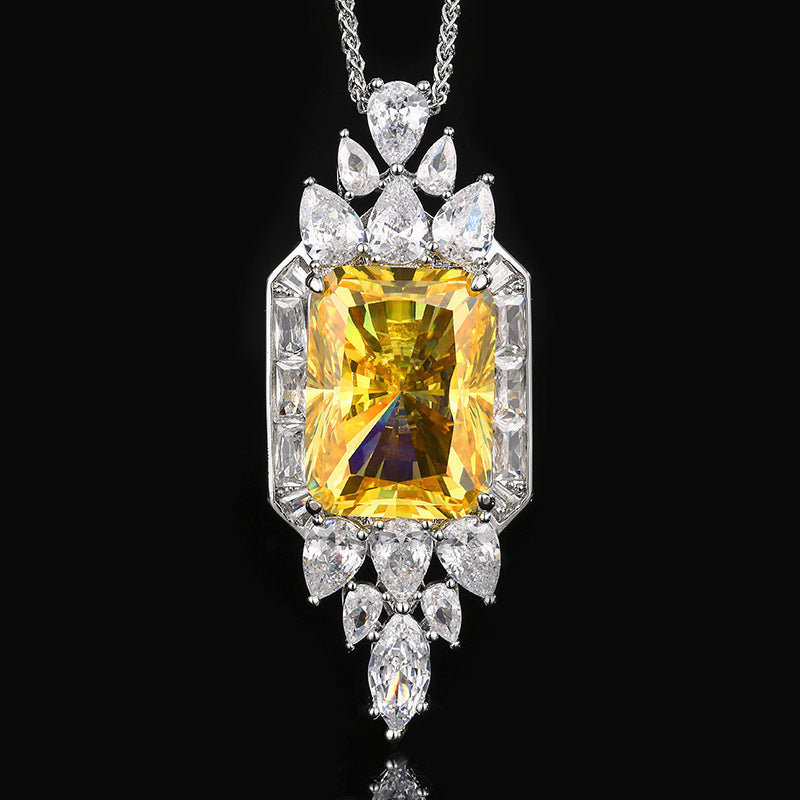Diamond-Shaped Zircon Vintage Pendant Necklace | Assorted Colours