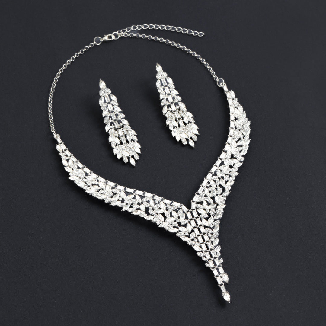 Water-Drop Necklace and Earrings | Two-Piece Set