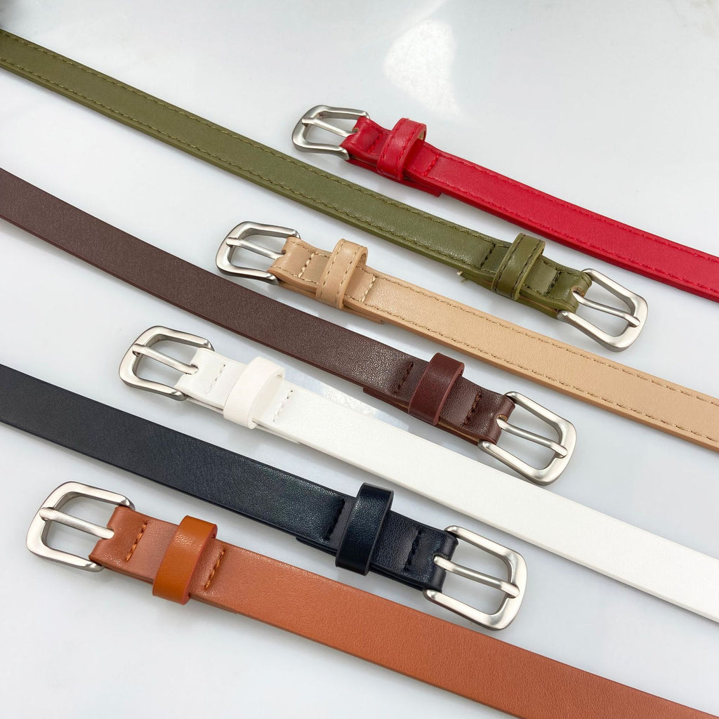 Womens Slim Leather Belt