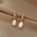 Baroque Pearl-Knot Drop Earrings