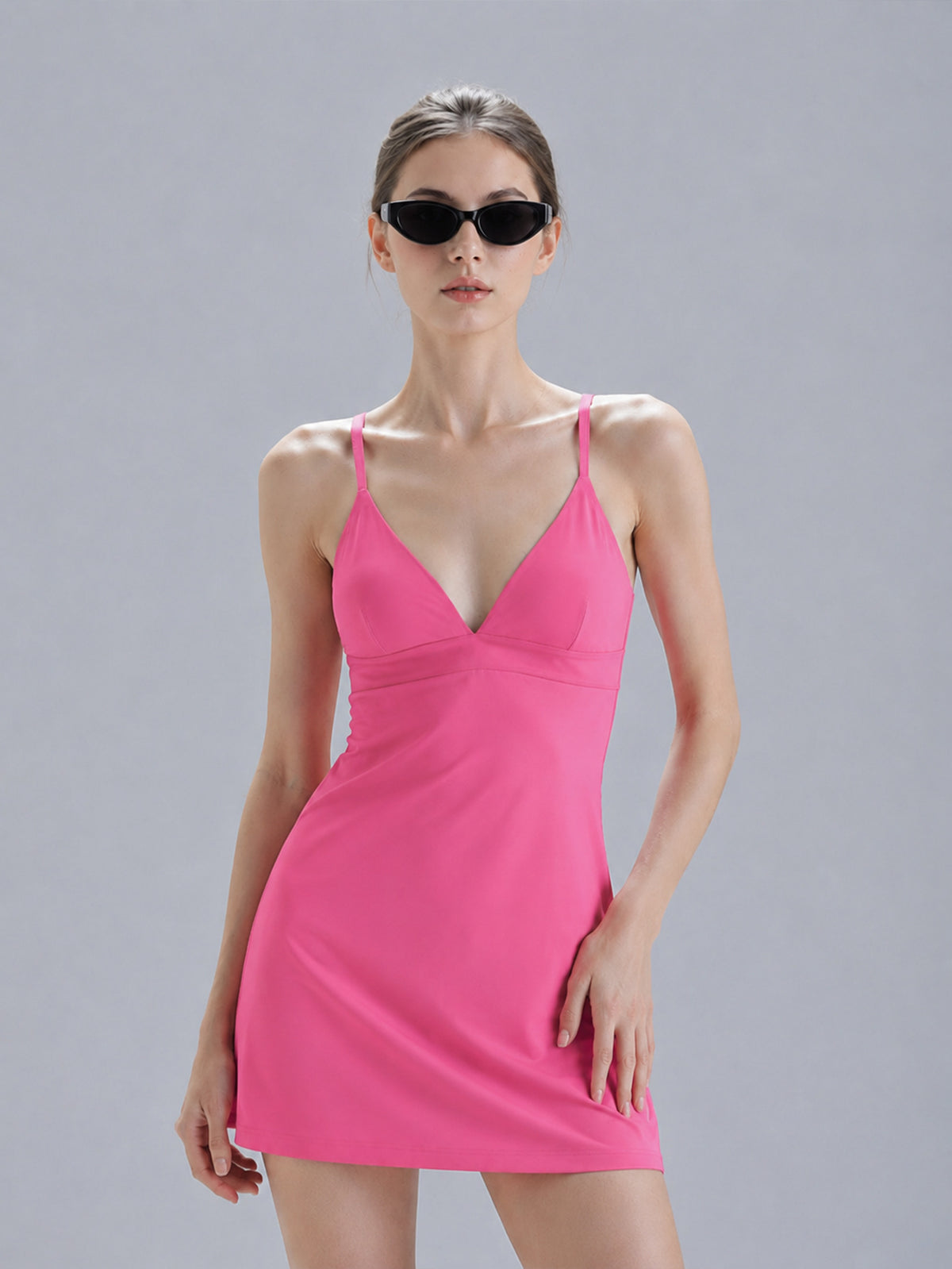 Womens V-Neck Strapless Yoga Dress