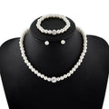 Pearl-Shape Earrings, Necklace & Bracelet | Three-Piece Set