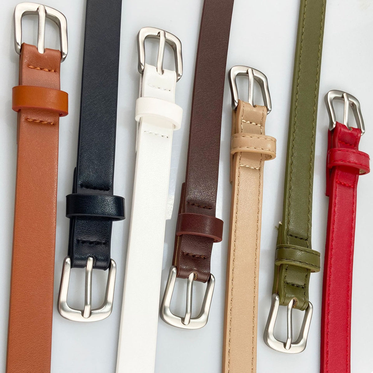 Womens Slim Leather Belt