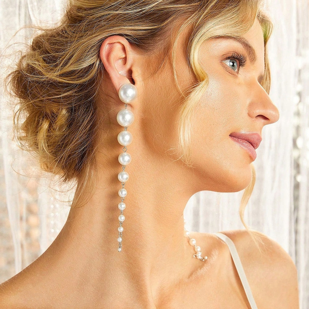 Pearl Tassel Gradient Earrings