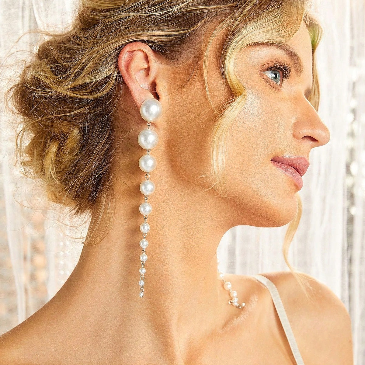 Pearl Tassel Gradient Earrings