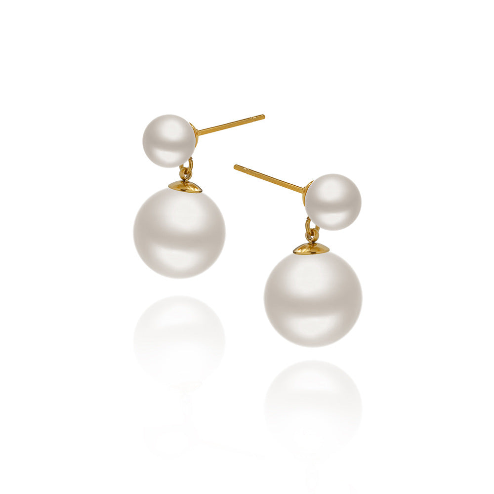 Pearl-Drop Gold Plated Earrings