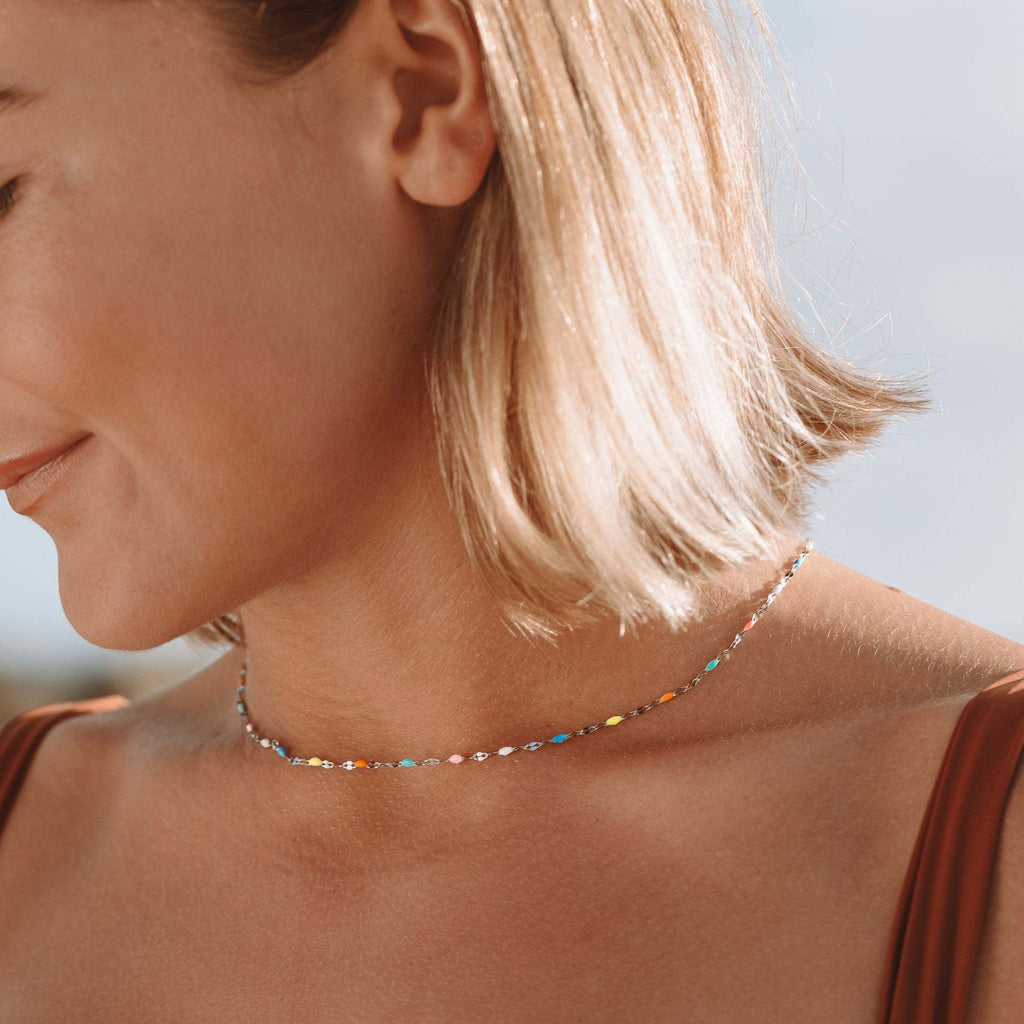 Five-Colour Stainless Steel Necklace