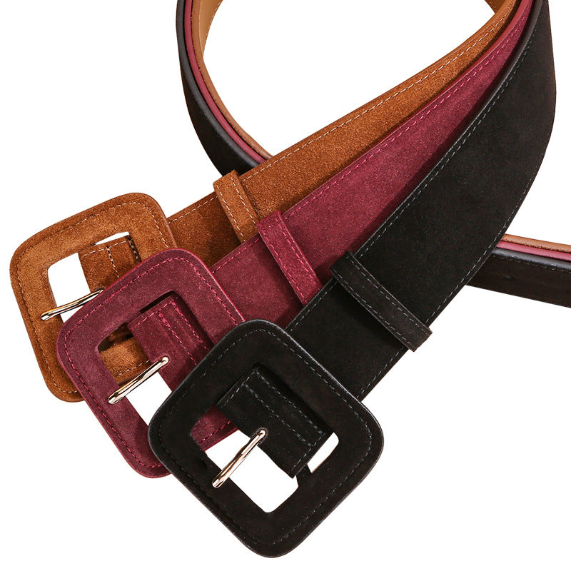 Matte Suede Leather Belt