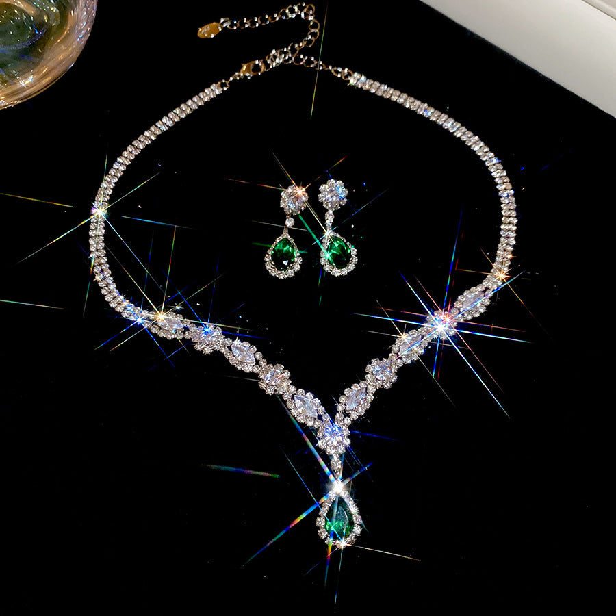 Diamond-Touch Necklace & Earrings | Two-Piece Set