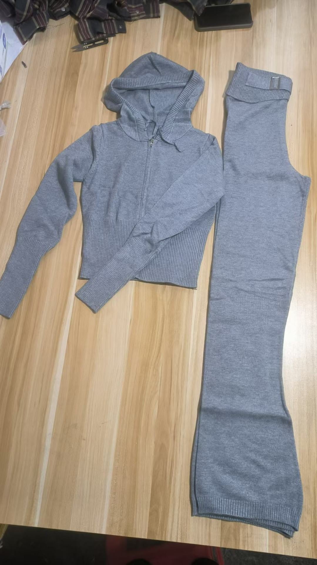 Womens Knitted Hooded Suit | Two-Piece Set