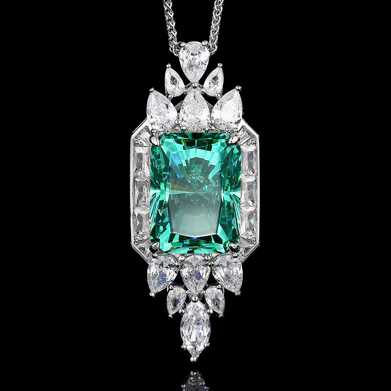 Diamond-Shaped Zircon Vintage Pendant Necklace | Assorted Colours