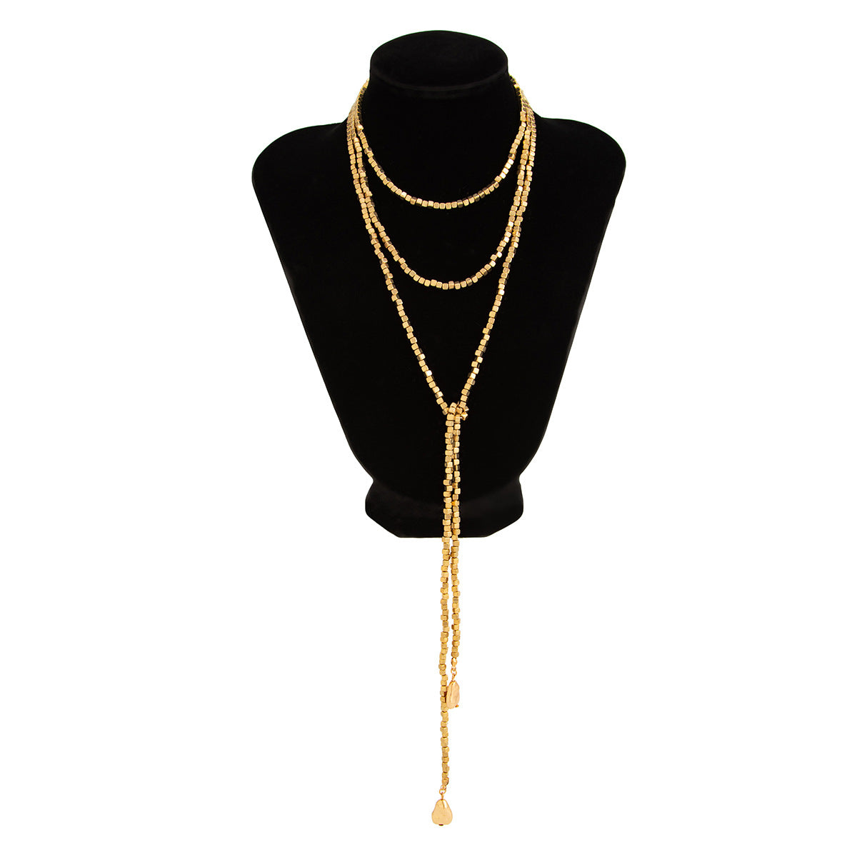 Pearl-Beaded Y-Shape Tassel Clavicle Necklace | CCB