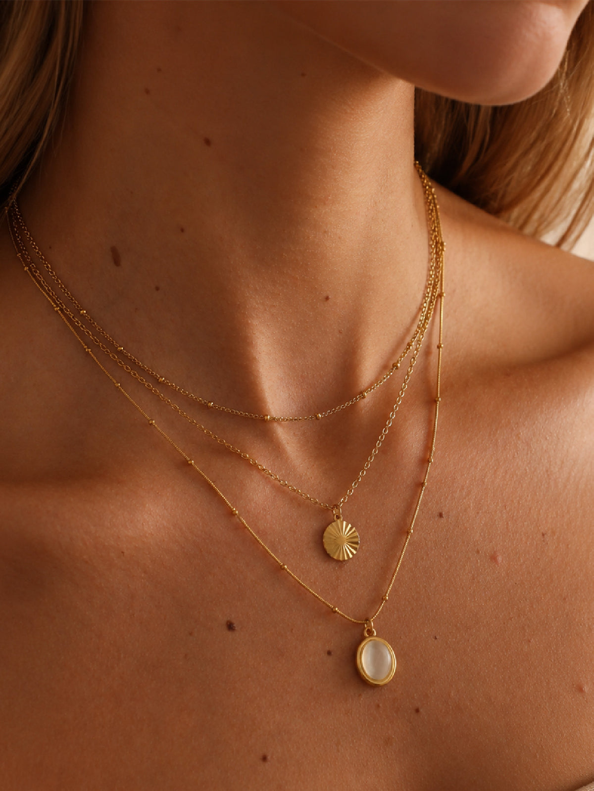 Stainless Steel Cat's Eye Pendant Necklace
