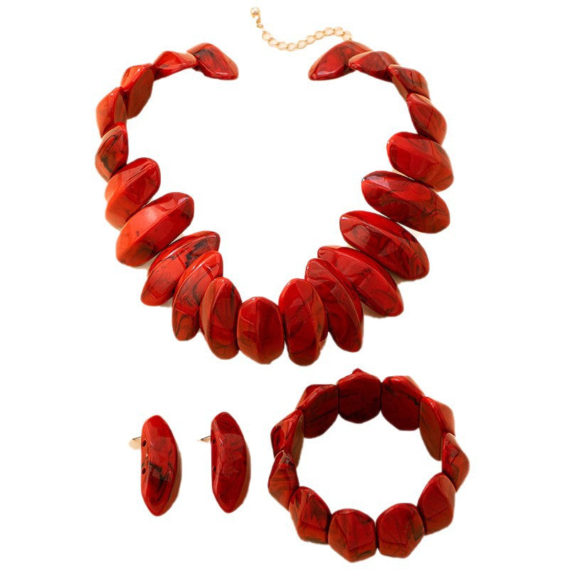 Shield-Shaped Geometric Necklace