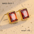 Square Zircon Stainless Steel Earrings