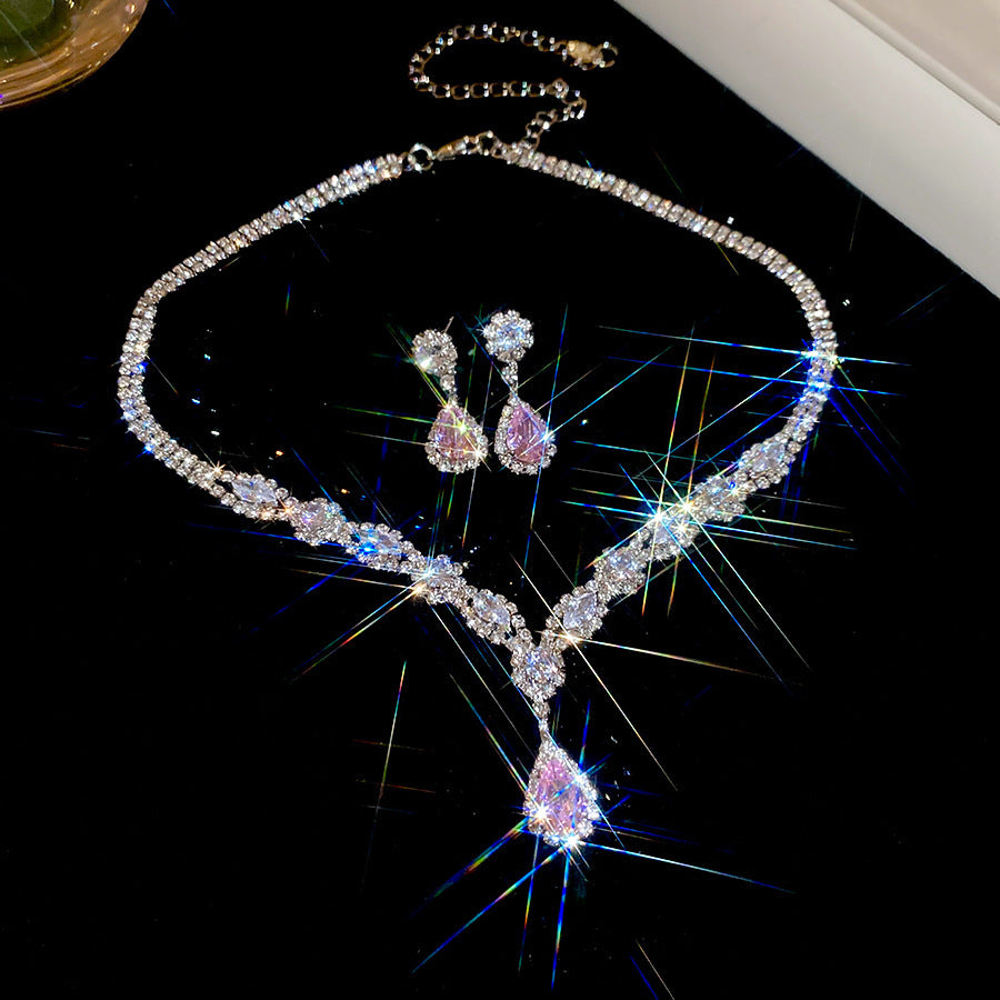 Diamond-Touch Necklace & Earrings | Two-Piece Set