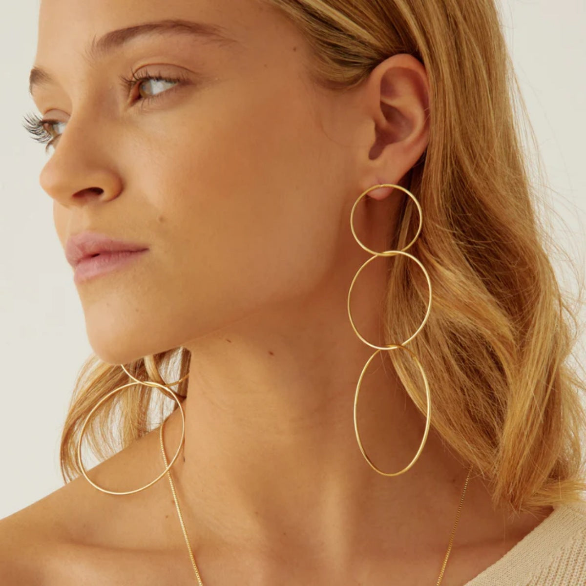 Womens Intertwined Ring-Shaped Geometric Ear Cuffs