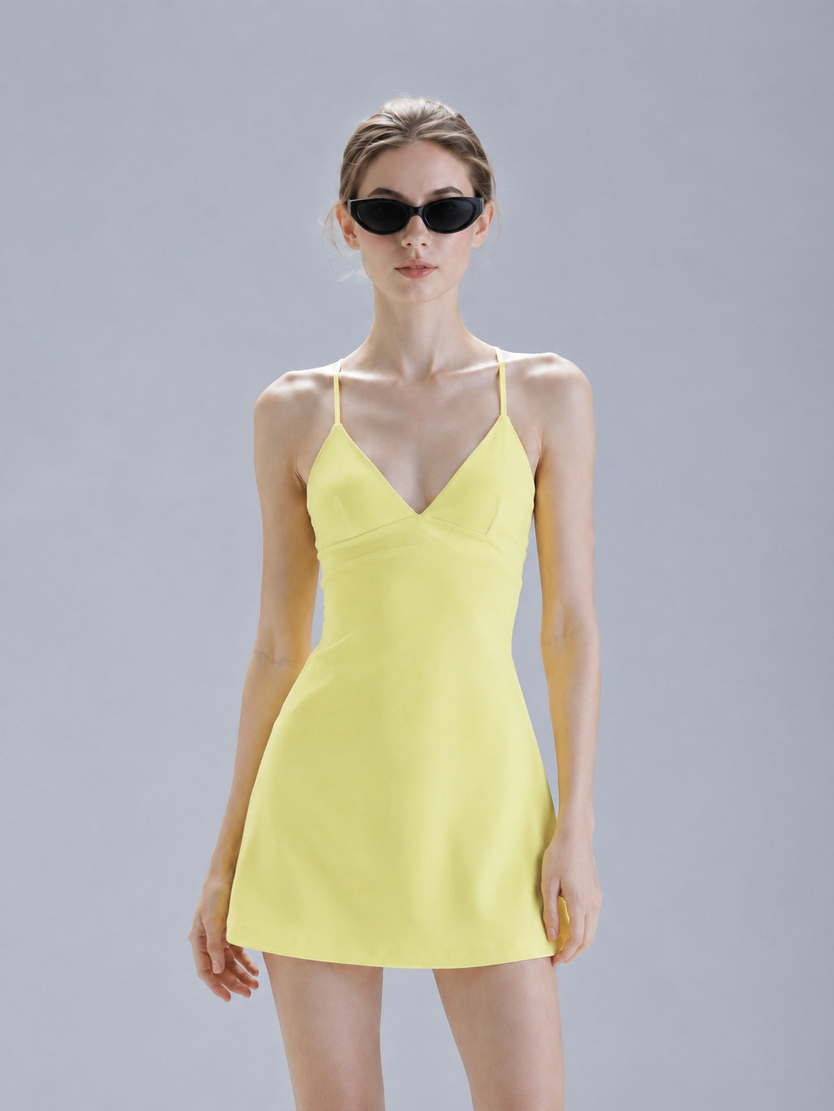 Womens V-Neck Strapless Yoga Dress